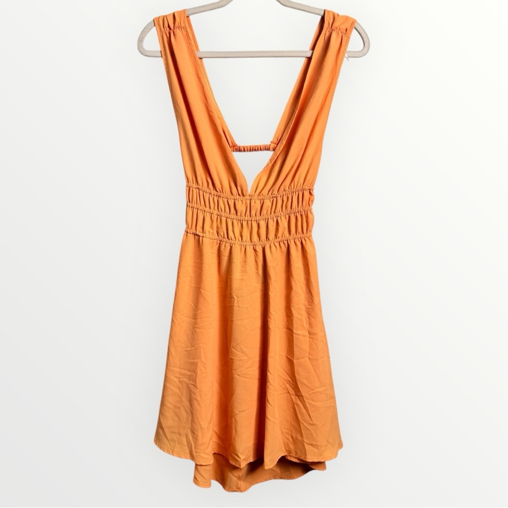 Vero Moda Bonni Catch Fit & Flare Dress Orange Size Medium Women's NEW‎ Mini